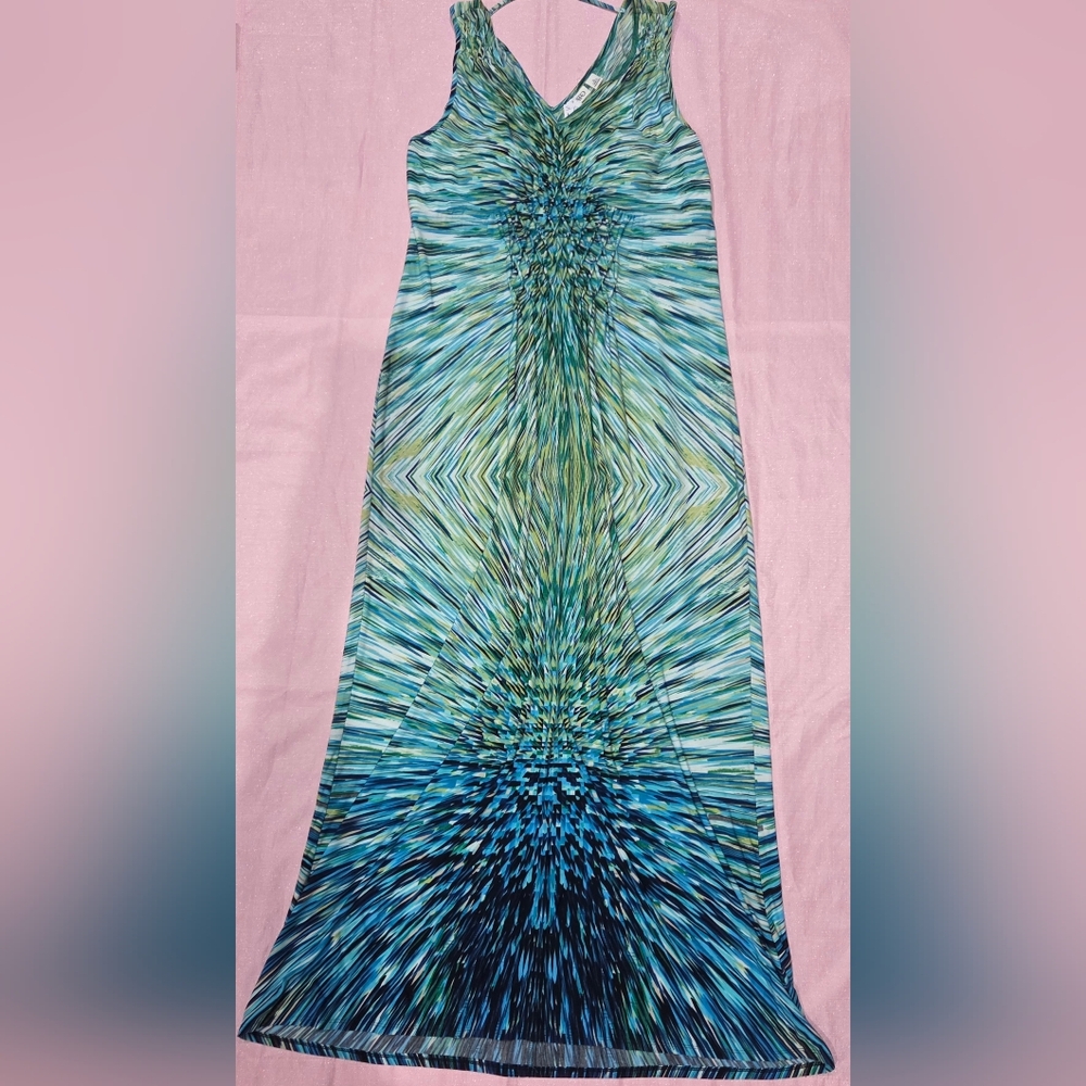Cato Blue Teal Ombre Maxi Dress